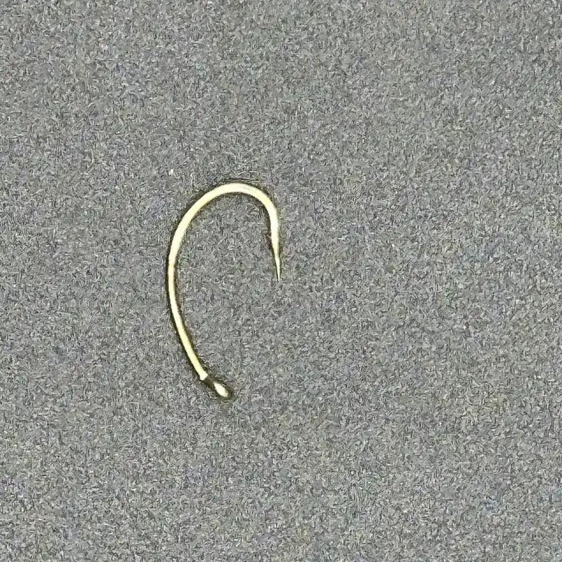 Bronze scud and pupa fly tying hook with a curved shank for tying realistic scuds, nymphs, caddis pupae, and midge patterns for trout and panfish.